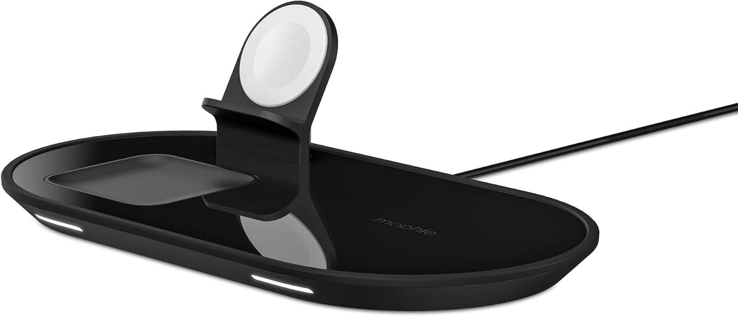 Mophie 3 in 1 Qi Wireless Charging Pad for iPhone, AirPods and Apple Watch - Polished Black (409903518)