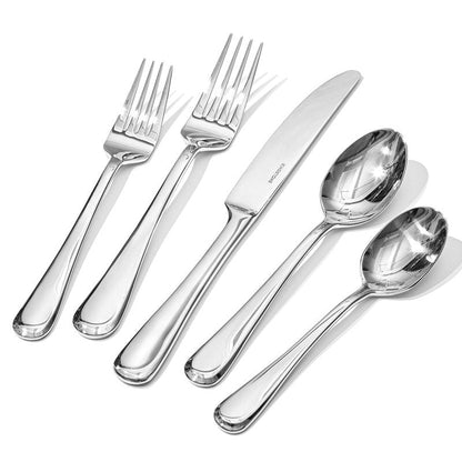 KINGSTONE 60 Pieces Silverware Set for 12, Premium Stainless Steel Flatware Set, Heavy Duty and Modern Design Cutlery Set, Mirror Polished, Dishwasher Safe
