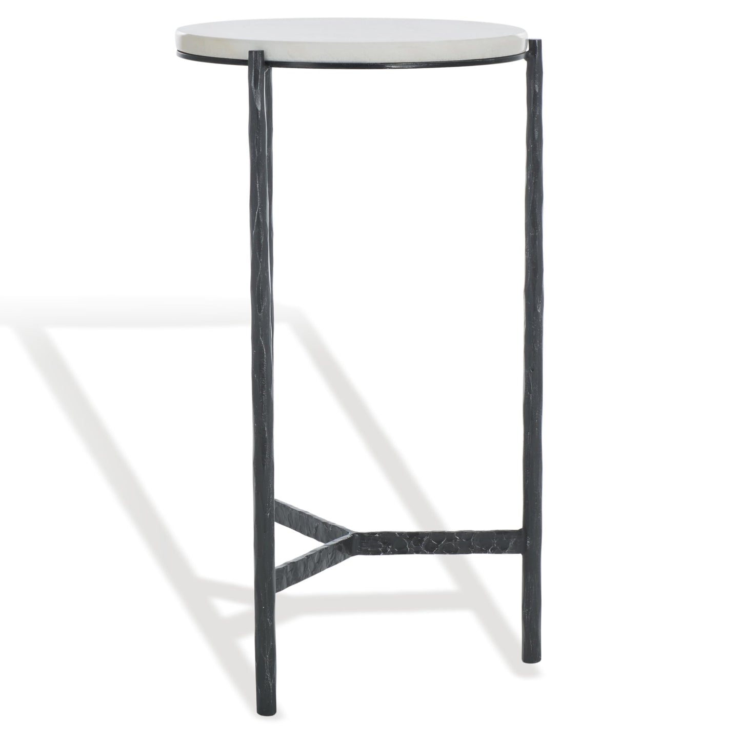 SAFAVIEH Couture Collection Marylou Black/White Marble Top Drink Table (Fully Assembled)