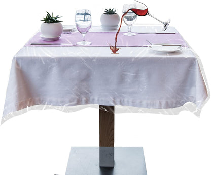 LAMINET Heavy-Duty Deluxe Crystal Clear Vinyl Tablecloth Protector, 70" x 52", Oblong