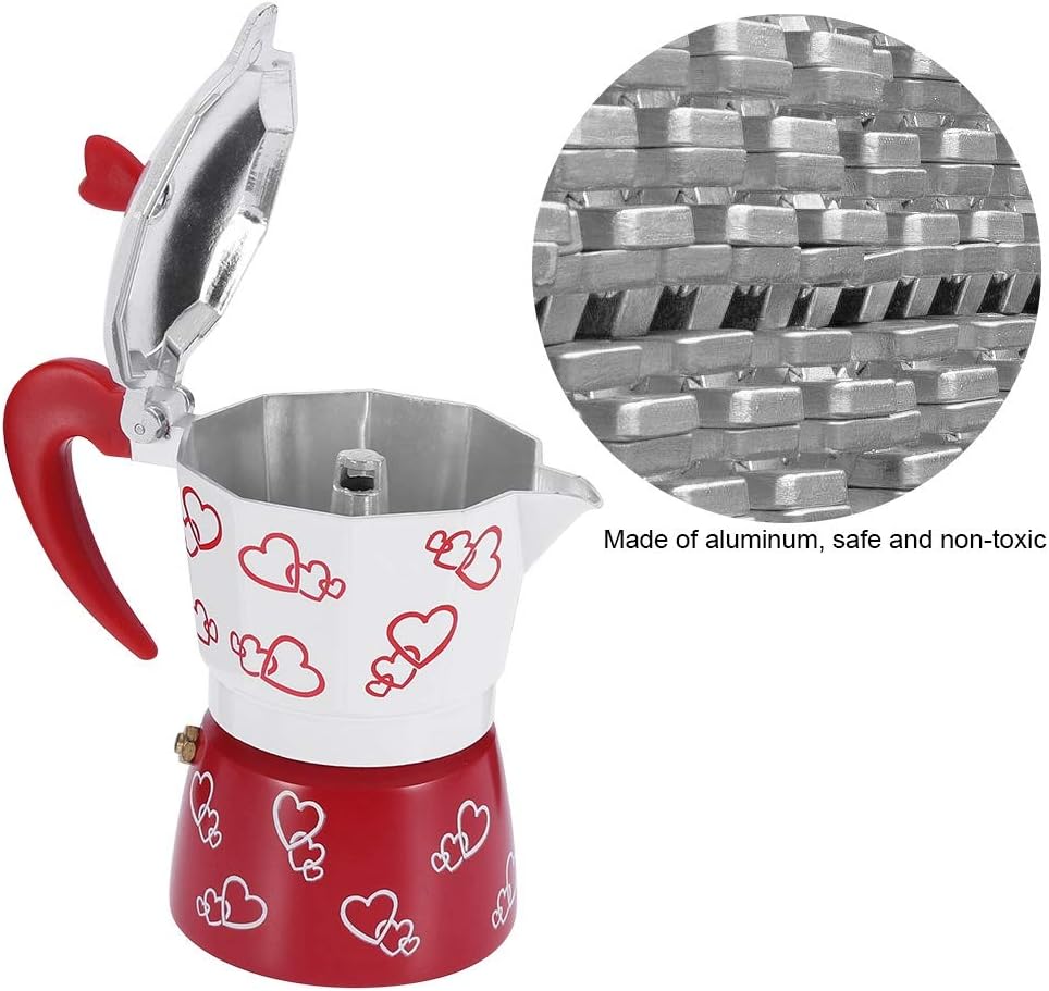 Fdit Coffee Maker, Aluminum Alloy Mocha Pot, Stove Coffee Maker Percolator Tools for Home Office (S)