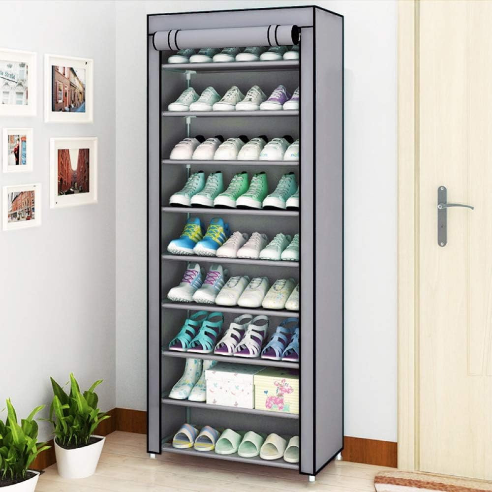 GREEF 10 30 Closet, Tier Pairs Shoe Rack with Dustproof Cover Large Shoe Storage Organizer Cabinet for Bedroom
