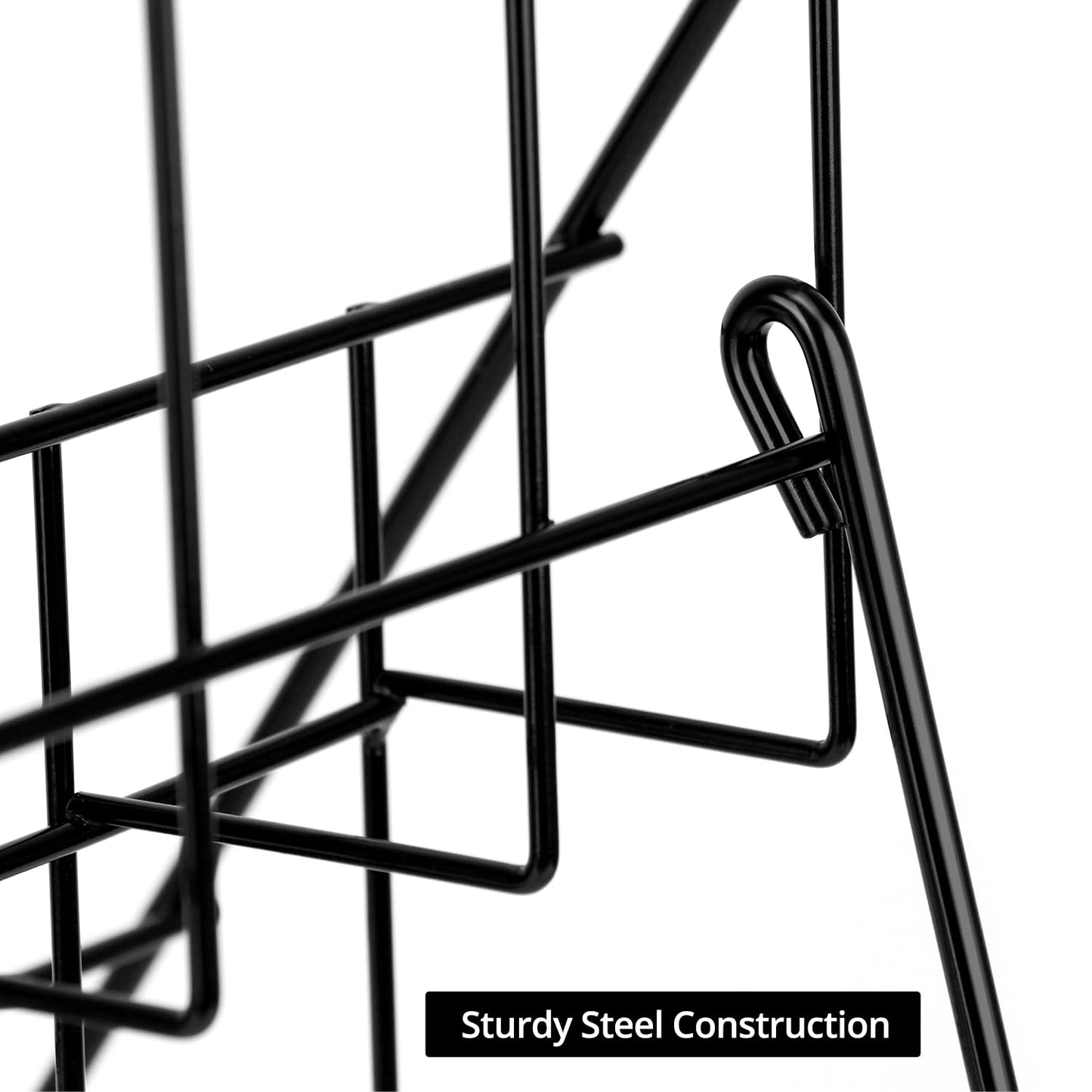 QWORK 4-Tiered Metal Book Display Stand,18.4 x 16.6 x 14.5, Book Signing Wire Rack, Tabletop CD Display Magazine Rack