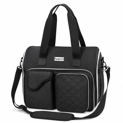 POCDUORG Portable A4 Light Pad Storage Bag for Diamond Painting Accessories, Tote Organizer Case with Multiple Pockets - Compatible with A4 Light Board, Art Supplies & Travel Carrying (Black S)