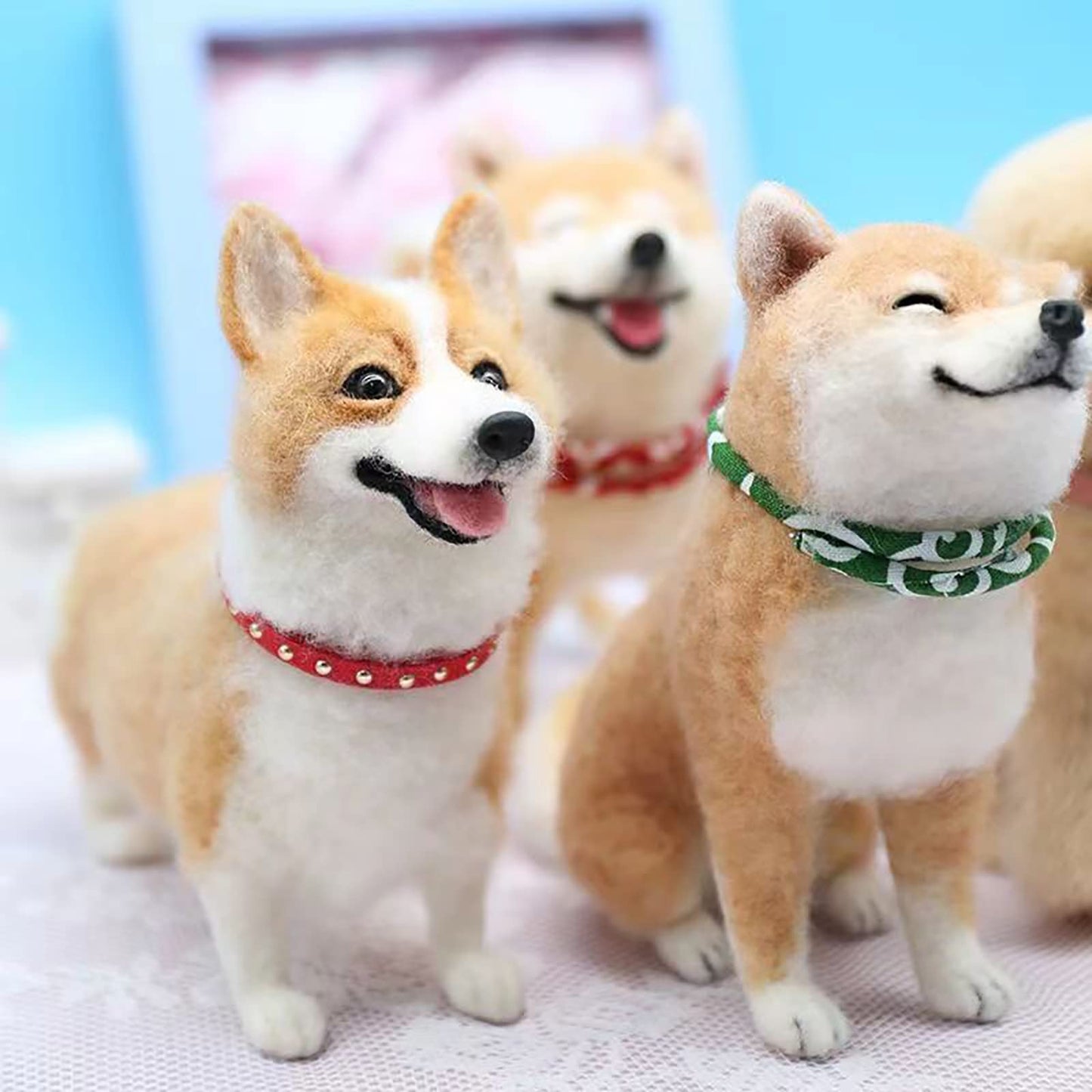 BKDRL Dogs Needle Felt Needle Felting Kit Wool Felting Kit for Beginners Includes All Tools and Instructions (Teddy)