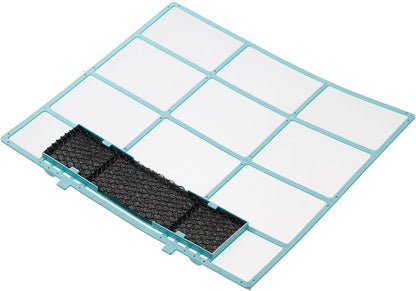 PATIKIL Air Conditioner Air Filter 12.6" x 10.83", Plastic Replacement Screen with Foam for HVAC, Blue Black