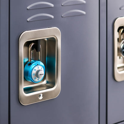 Master Lock Light Blue Gym Locker Lock, Indoor Combination Padlock with Aluminum Cover for School Locker, 3-Digit Code, 1561DLTBLU