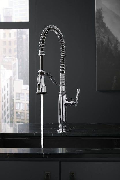 KOHLER Tournant Semi-Professional Pull-Down Kitchen Sink Faucet, Commercial Kitchen Faucet with Pull Down Sprayer, 77515-CP, Polished Chrome