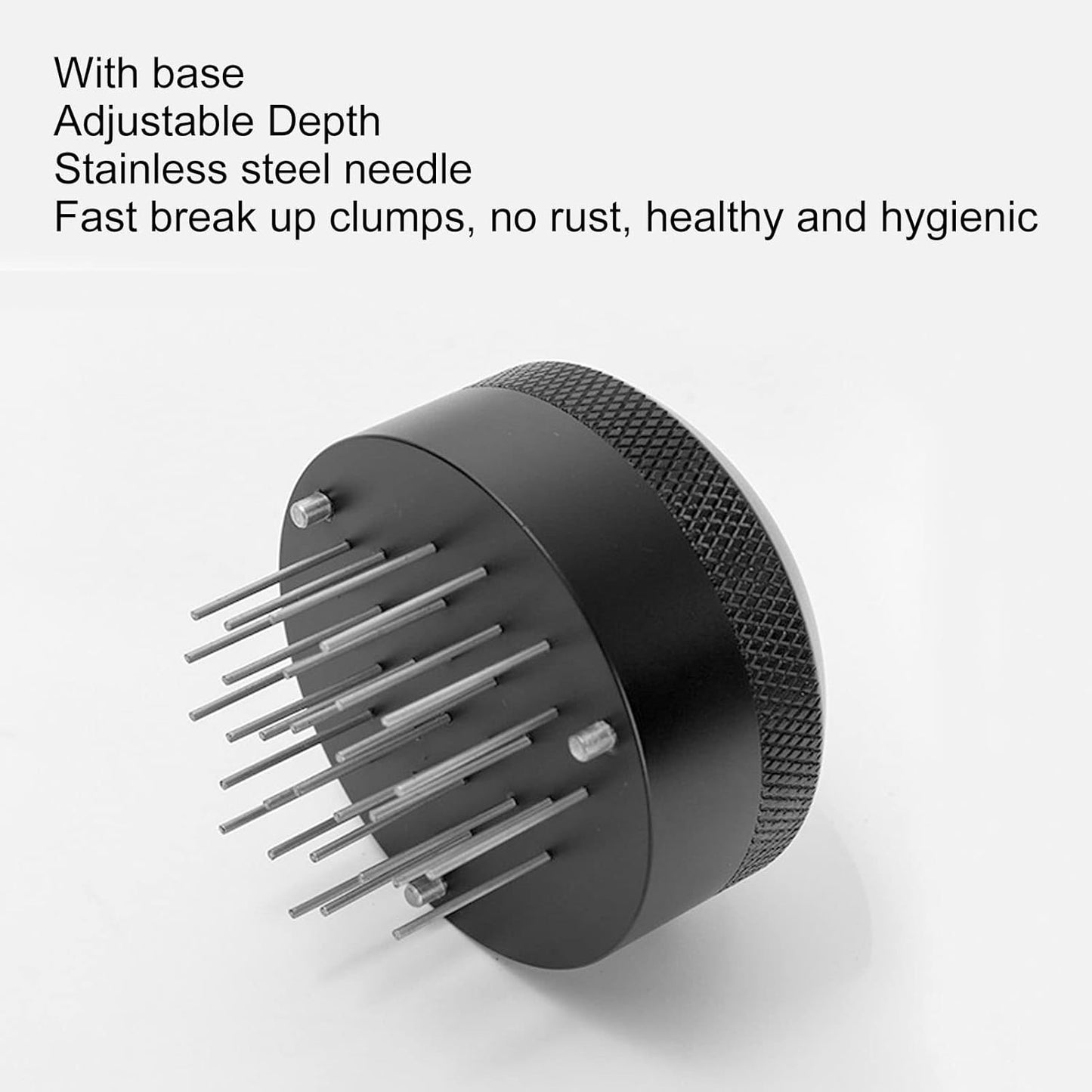 Stainless Steel Espresso Coffee Stirrer - Needle Coffee Stirring Distribution Tool with Base for Professional Barista