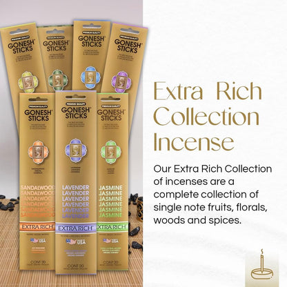 Gonesh Extra Rich Scented Incense Sticks - Non-Toxic 10” Slow Burn Aromatic Sticks - Jasmine, 80 Pack