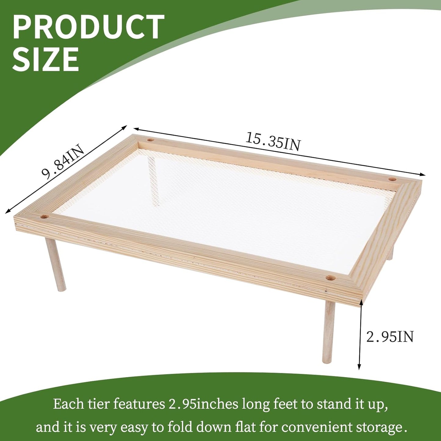 YiePhiot 2 more(4 packs) Herb Drying Rack, Wooden Herb Drying Rack, Herb Drying Storage with layer herb drying rack