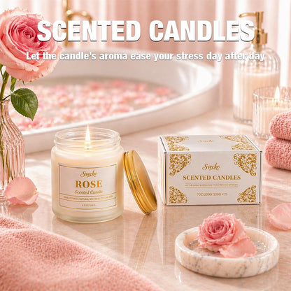 SVECKE 2 Pack Scented Candles, 7 oz Small Jar Soy Wax Candles for Home, Bedroom Aromatherapy Candle Set, Gift for Women Men Mother's Day Valentine's Day