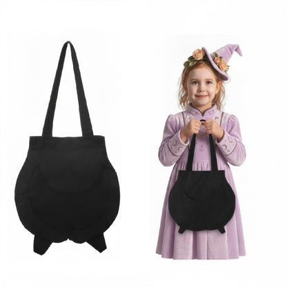 HunnmingRe Halloween Trick or Treat Tote Bag Cotton Reusable Cauldron Candy Bag Bolsitas Para Dulces De Cute Cauldron Bucket and Basket for Trick or Treat Gift Halloween Party Favor