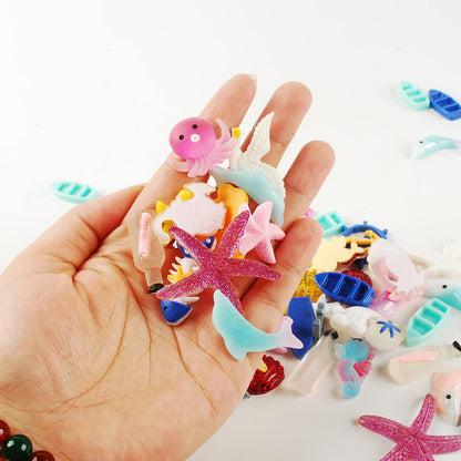 NWFashion 112PCS Miniature Decor Dessert Pastry Toy Food Cake Topper Scrapbooking Shoe Decoration Charms (Sea)