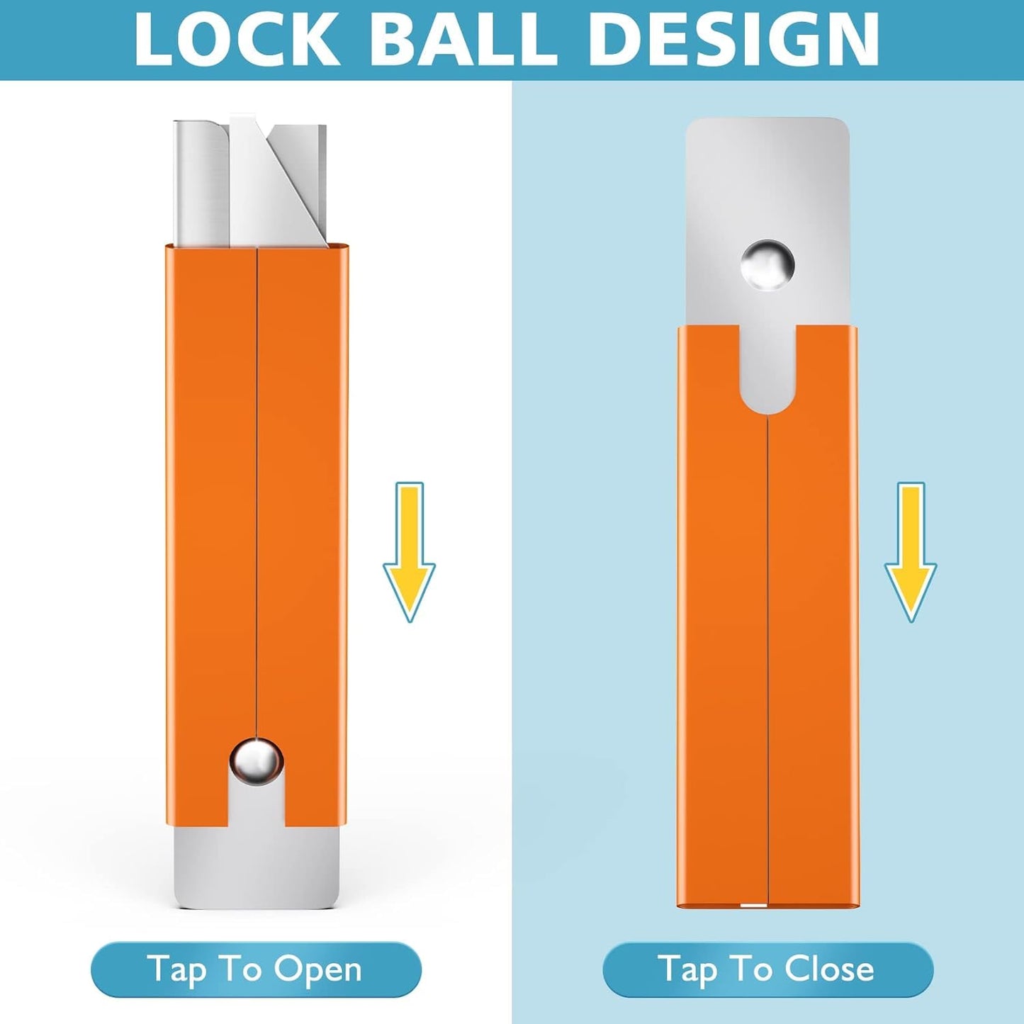DIYSELF Box Cutters, 48 Pack Letter Openers, Mini Utility Knife, Razor Knife with Single Edge Razor Blade, Box Cutter Retractable for Office, Home, Warehouse, School, Box Cutter Knife (Orange)