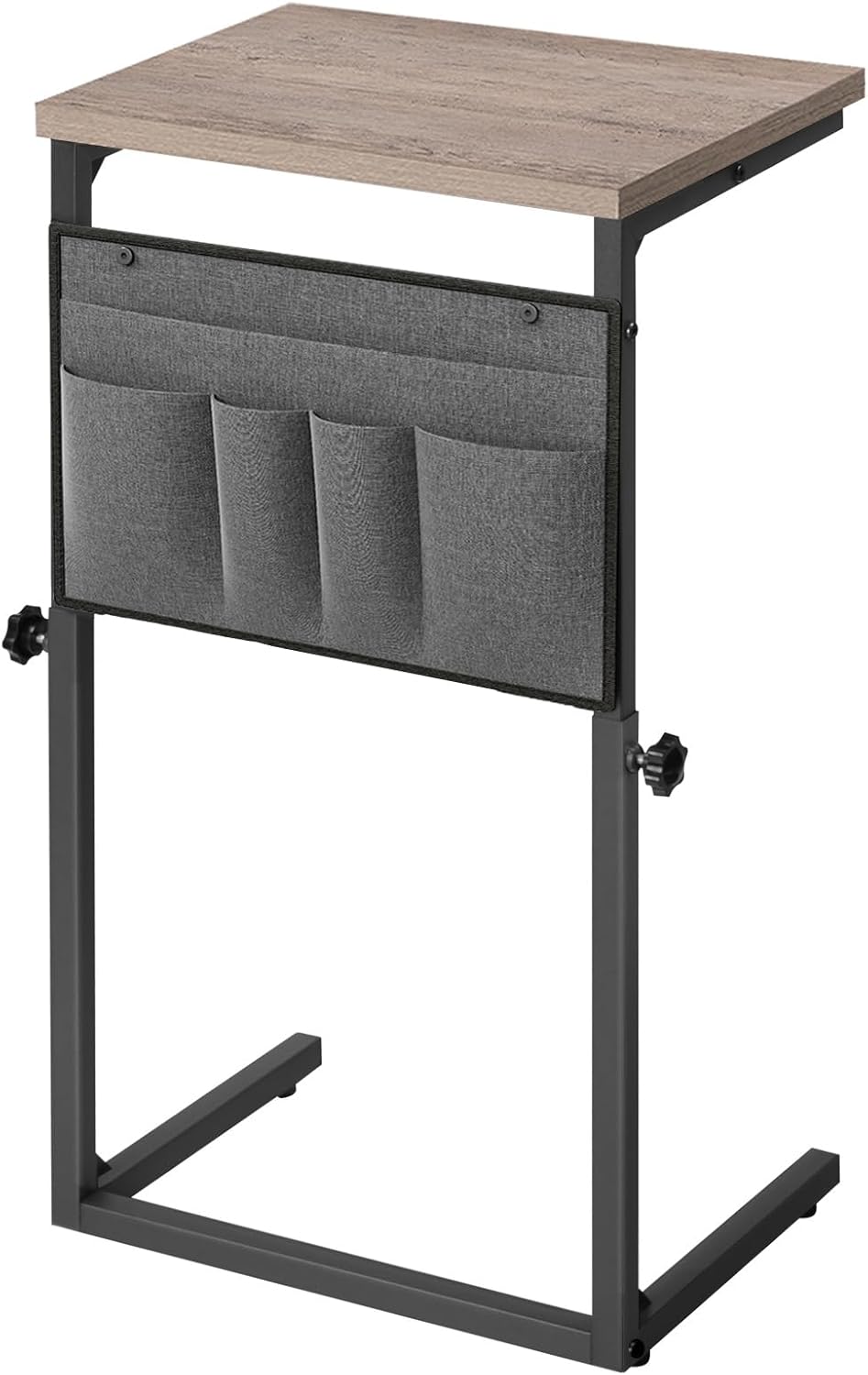BG77SF01 HOOBRO C Shaped End Table, Adjustable Height Side Table for Sofa, Couch Side Table for Small Spaces, Slide