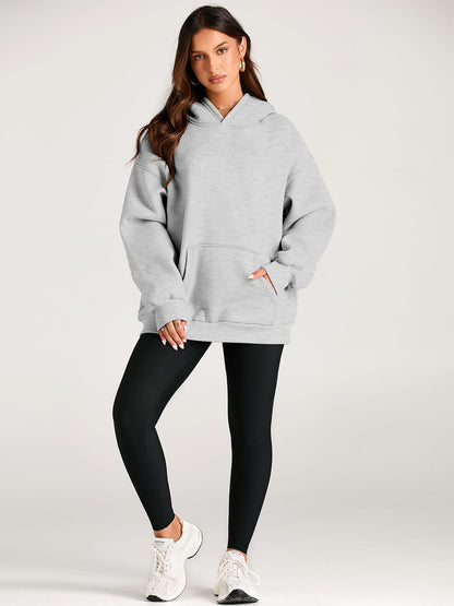 EFAN Womens Hoodies Oversized Sweatshirts Pullover Fleece Sweaters Long Sleeve Winter Fall Outfits Fashion Y2k Clothes Grey M
