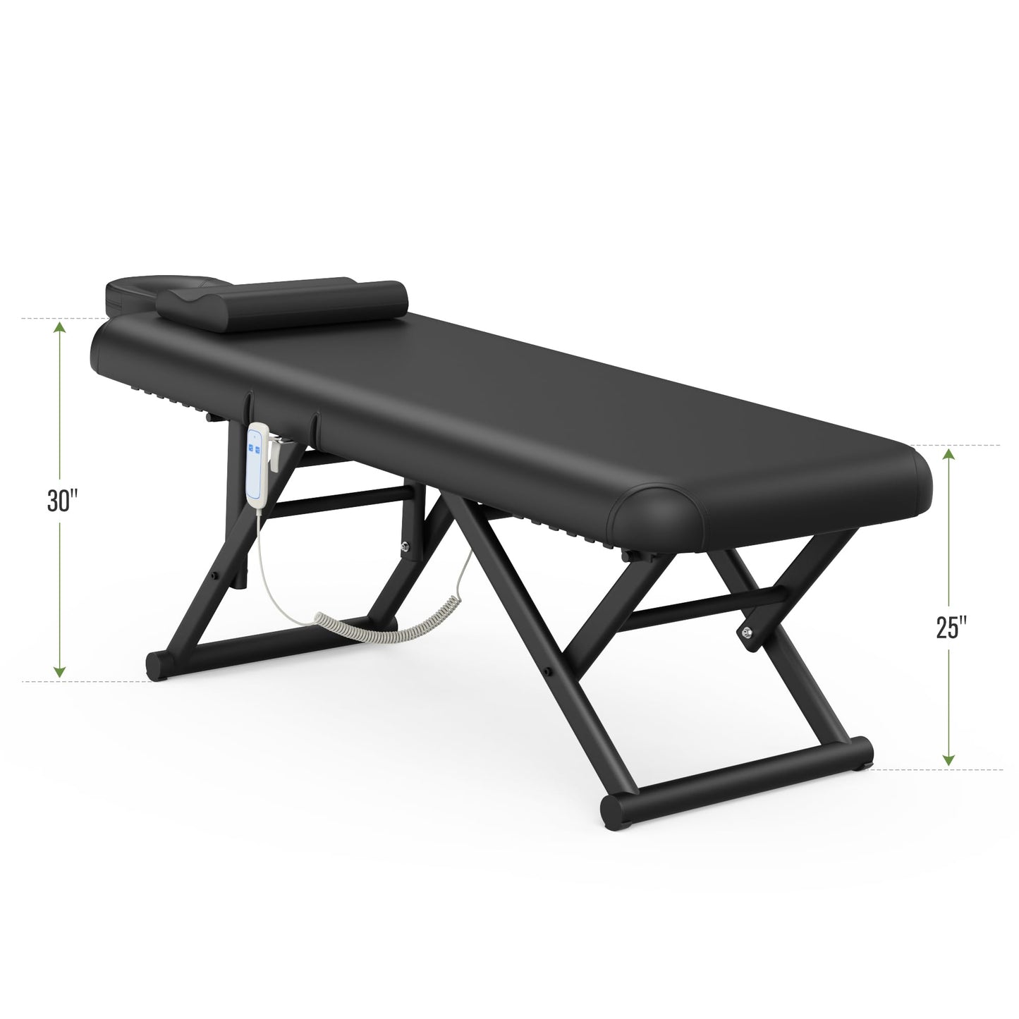 Dolonm Height Adjustable Massage Table with Face Pillow & Headrest for Treatment Table, Physical Therapy Table, Spa Facial Professional Massage Bed - Adjustable Backrest, Electric Leg Lifting, Black