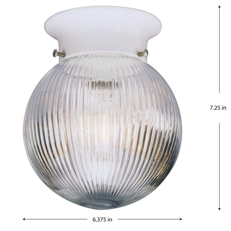 Progress Lighting 1-Light Glass Globe 6-3/8" Close-to-Ceiling, Indoor, P3599-20, Antique Bronze