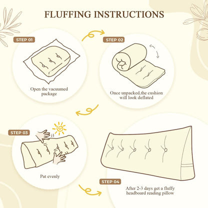 DANGHOOGY Headboard Pillow King, Large Triangular Wedge Headboard Pillow for Reading and Resting, Backrest Positioning Support Pillow with Removable Cover (Beige)