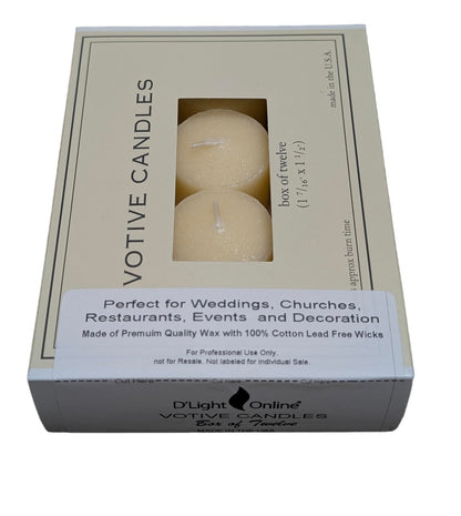 D'light Online Elegant Creamy Ivory Unscented Votive Candles - for Birthdays, Baby Shower, Home Decoration and Weddings (Ivory, 10 Hour - Set of 432-36x12)