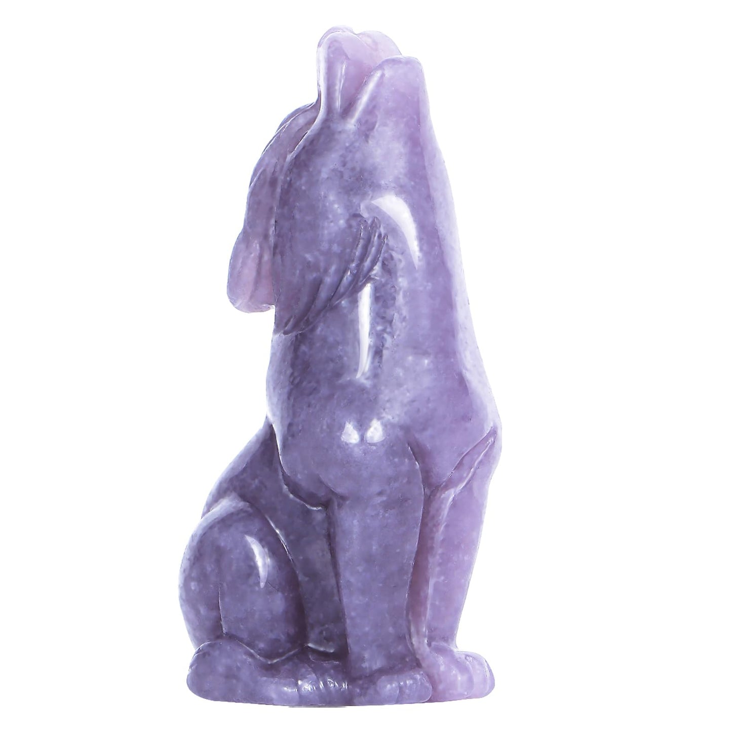 Artistone Crystal Wolf Statue, 2" Hand Carved Healing Wolves Decor for Home Office Ornament Gemstone Pocket Animal Figurine with Gift Case for Men,Women (Purple Lepidolite)