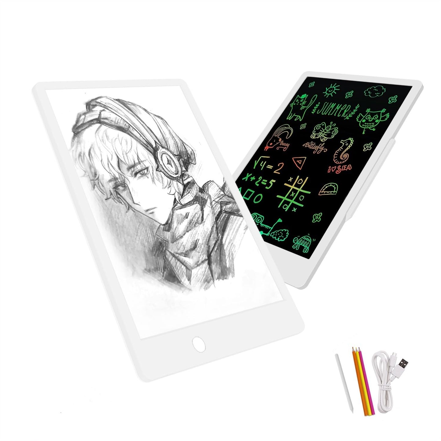 Upgraded A4 LCD Written Tablet LED Copy Board, Ultra-Thin Dimmable USB Charging Writing Tablet Copy Board 2 in 1 Light Pad for Memo, Diamond Painting, Tattoo, Drawing, Graffiti, Stencil Making