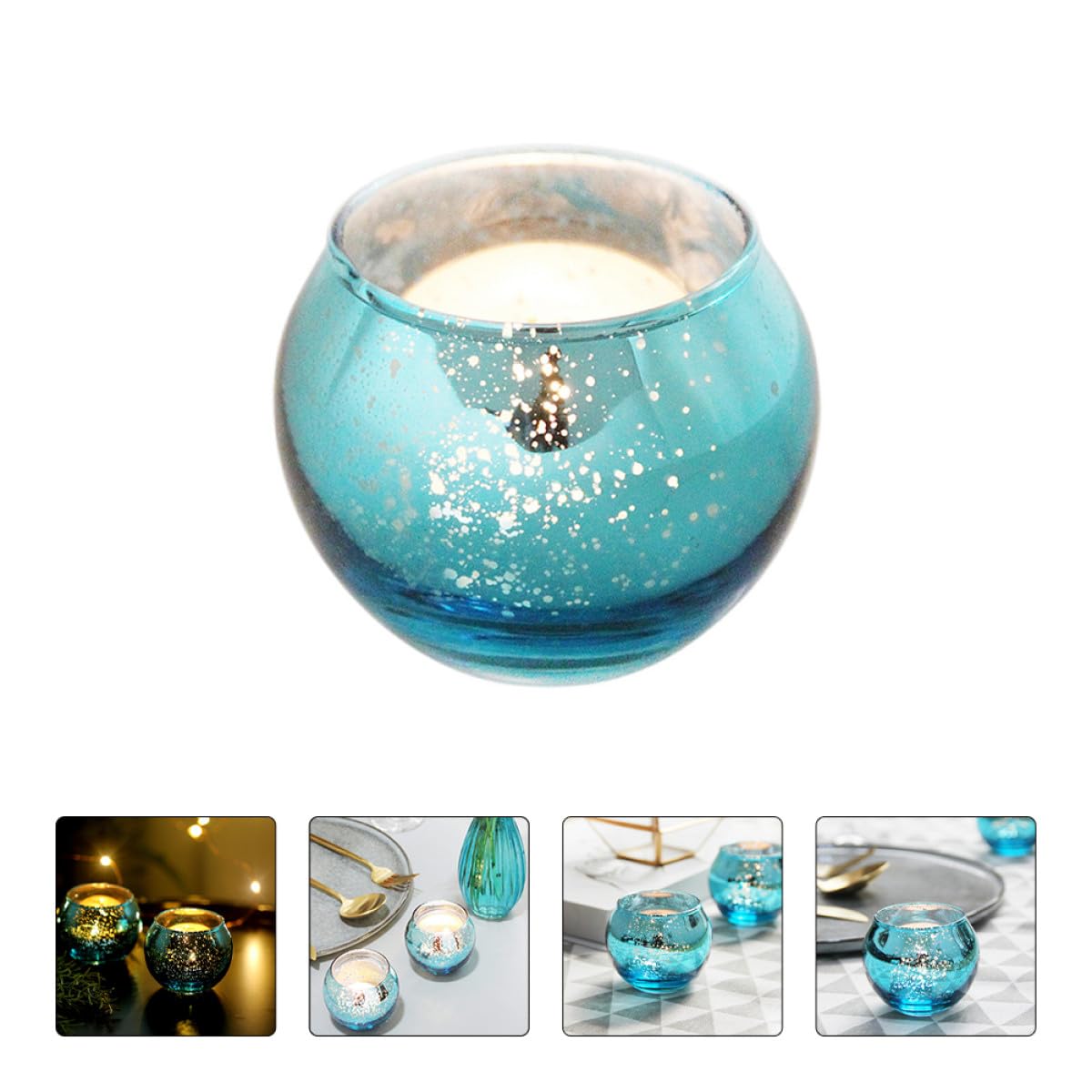 Hemobllo 12pcs Patterned Glass Candle Holders Decorative Votive Cups for Tealight Candles Home Décor Table Centerpieces