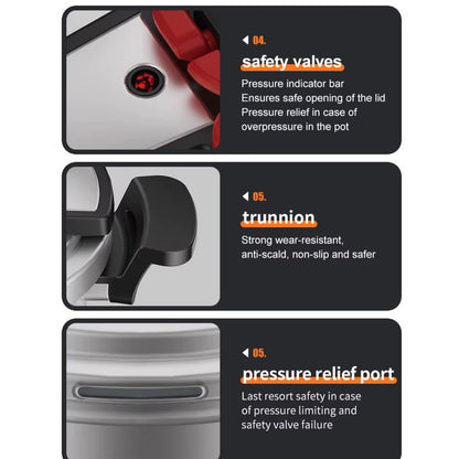 Stovetop 304 Stainless Steel Pressure Cooker, One-hand Easy Handle Lid, 3 PSI Setting, 6 Safety Systems, Dishwasher Safe, Olla de Presion, Works for All Cooktops (8.5 QT)