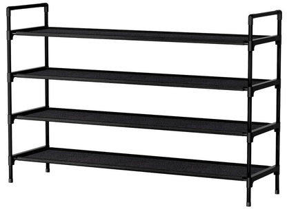 Nbwxcwbs Shoe Rack 4 Tier Shoe Organizer Shoe Storage Shoe Rack for Narrow Hallway Entryway Bedroom Easy Assembly (Black)