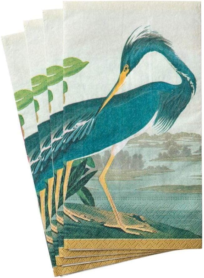 15 Package, Caspari Audubon Birds Paper Guest Towel Napkins, Per Pink
