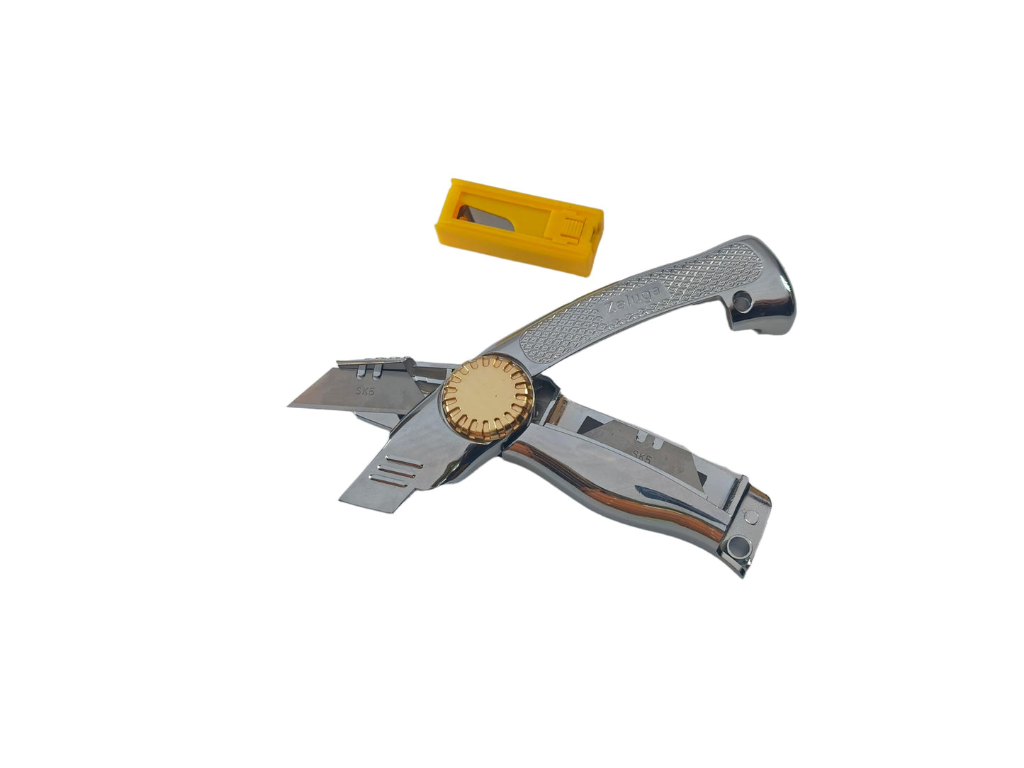Zeluga 19-524 Fixed Blade Utility Knife with Die Cast Aluminium Housing, Quick Blade Change, 10 Blades Included