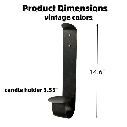 Metal Wall Candle Sconce Holder, Set of 2 Wall Mount Candle Holders Modern Wall Candle Sconces Hanging for Living Room Farmhouse Fireplace Wedding