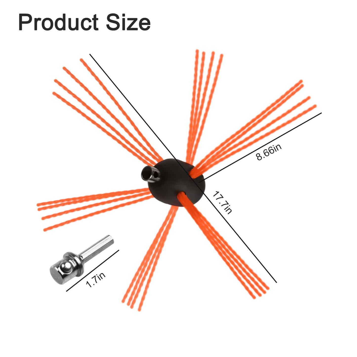 Aluminum Chimney Power Brush, Rotary Sweep Chimney Power Brush for Cleaning Replacement Kit, Chimney Brush Kit Driven by Drill for Sweeping Fireplace Orange (Orange)