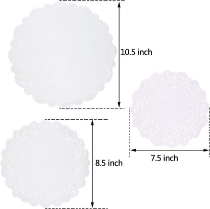 Tupalizy 45PCS Disposable Lace Paper Doilies for Cakes, Desserts, Plates, Tables, Crafts, Serving Trays, Holiday