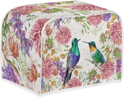 Hummingbird Floral Print Toaster Cover Case, Dust Fingerprint Protection, Heat-Resistant