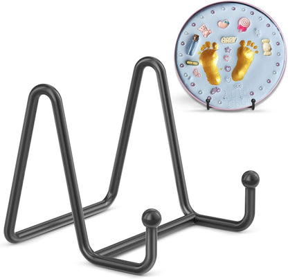 TR-LIFE 3 Pack 3 Inch Plate Stands for Display, Metal Frame Holder for Pictures, Decorative Plates, and Books