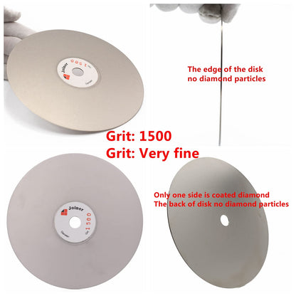 6" inch 150 mm Grit 1500 Diamond Grinding Disc Abrasive Wheel Coated Flat Lap Disk Jewelry Tools for Gemstone Glass Rock Ceramics