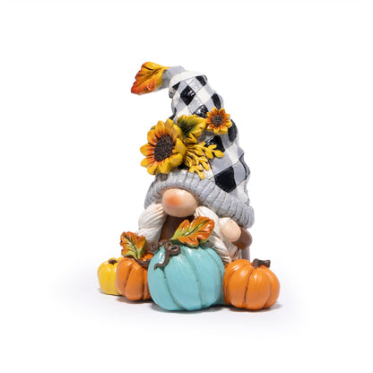 Hodao Fall Thanksgiving Pumpkin Gnome Decorations Handmade Swedish Tomte Gnome Elf for Fall Decor Gift - Thanksgiving Party Centerpiece Decor - Autumn Gift for Dinner Table & Home Display (Grey-2)