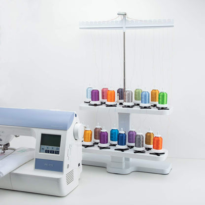 Sew Tech 20 Spool Thread Stand for Embroidery Machine Sewing Quilting Serger Machine, Height Adjustable Cone Thread Holder for Smoother Feed, Large Spool Holder for Brother Singer Babylock Bernina etc
