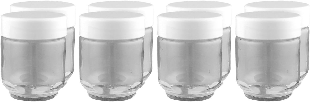 Euro Cuisine YM80 Set 8 Yogurt Maker,White & Glass Jars for Yogurt Maker