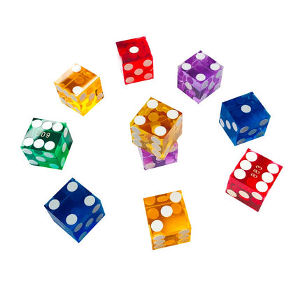 Yuanhe Set of 5 Grade AAA Precision 19mm Serialized Casino dice with Razor Edges and Corners - Blue …