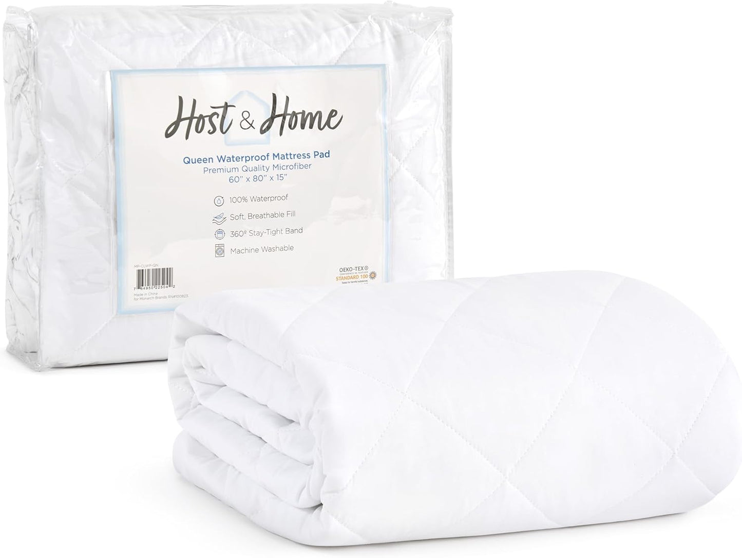 15 Arkwright Waterproof Mattress Pad Cover (Queen) in. Drop, Quilted Mattress Protector Cover, Breathable, Soft