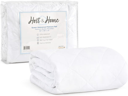 15 Arkwright Waterproof Mattress Pad Cover (Queen) in. Drop, Quilted Mattress Protector Cover, Breathable, Soft