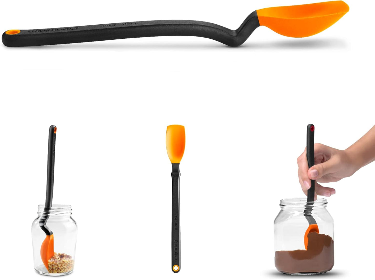 Dreamfarm Mini Supoon Non-Stick Spoon - Sit-Up Silicone Scraping, Cooking, 8" Orange