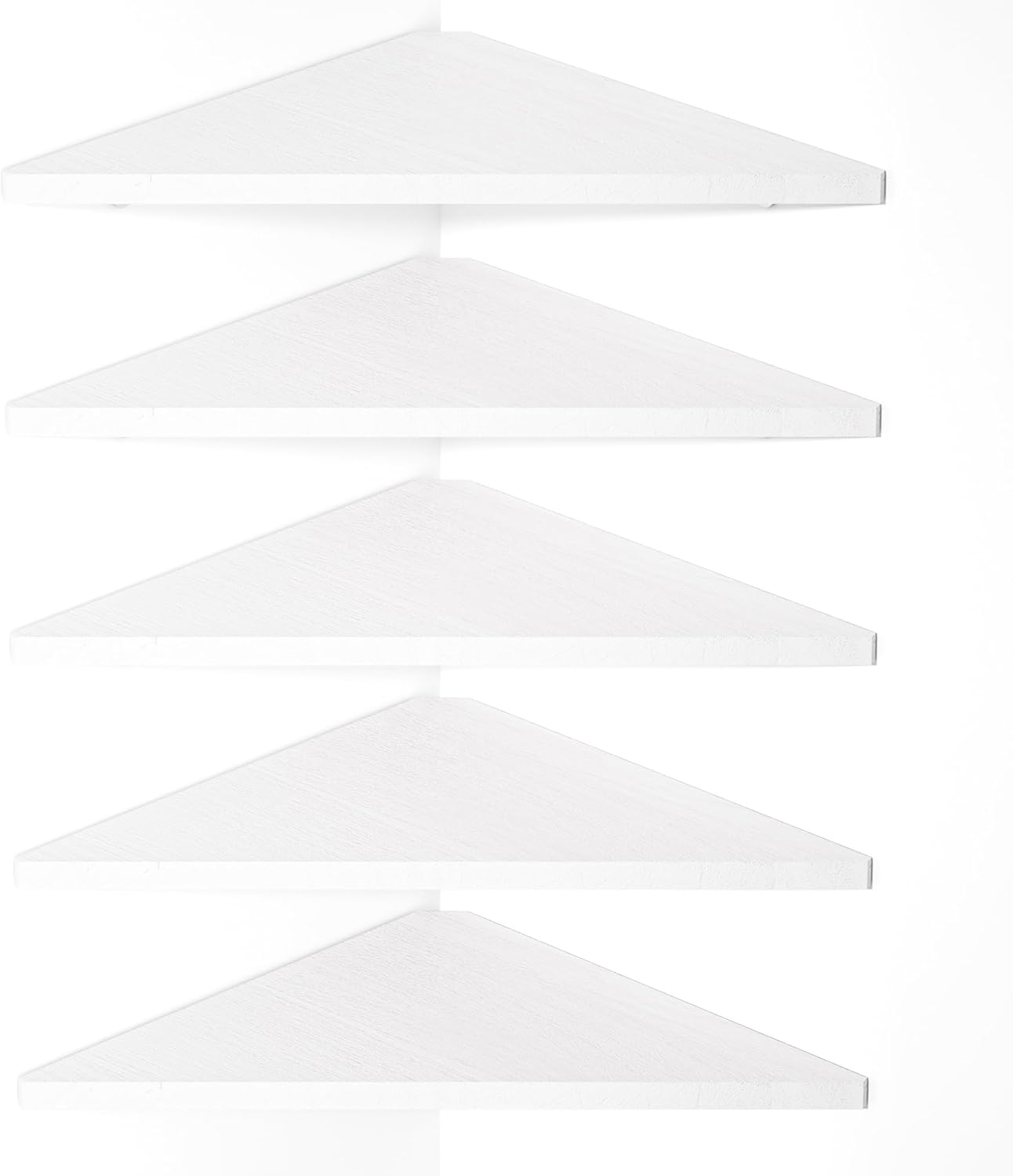 Set 5,Floating Love-KANKEI Corner Shelf Wall Mounted of Shelves for Storage,Rustic Wood Hanging Wall Shelves
