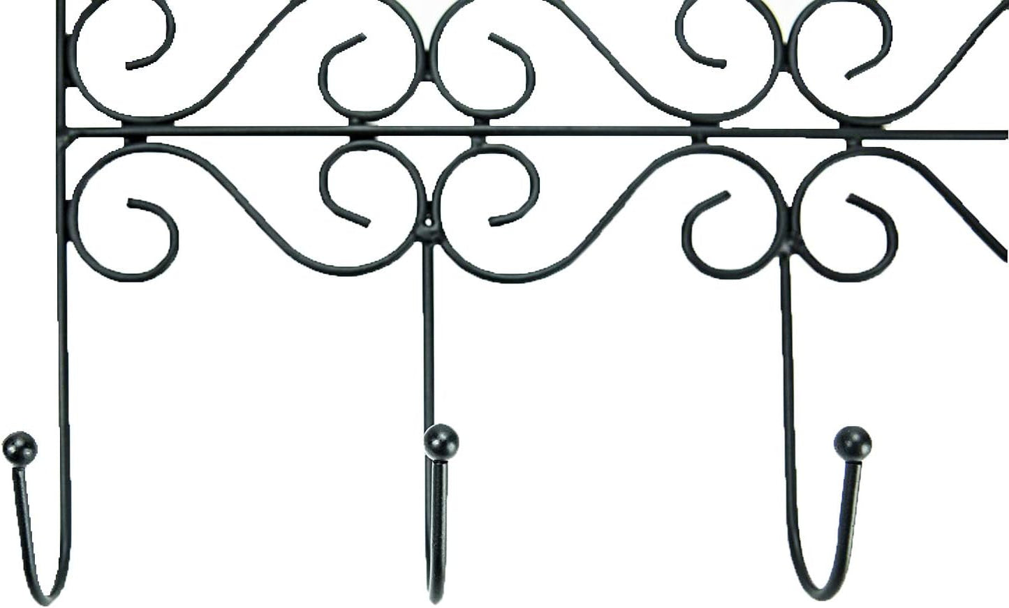 Huji Over The Door 5 Hooks Clothes Hanger for Coats, Hats, Belts - Storage Organizer (1 Pack)