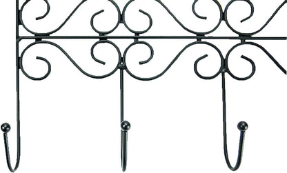 Huji Over The Door 5 Hooks Clothes Hanger for Coats, Hats, Belts - Storage Organizer (1 Pack)