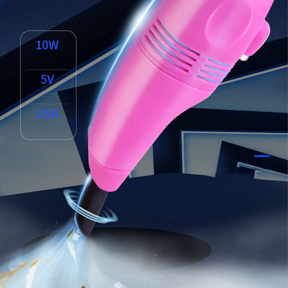 Mini Nail Dust Vacuum Cleaner, Desktop Vacuum with Large Suction Brush Head for Crumbs (Blue)