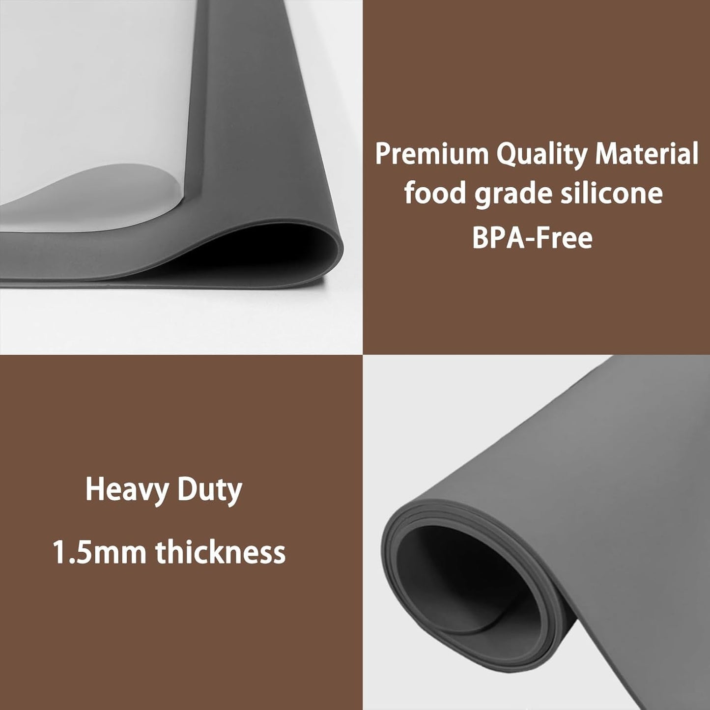 Silicone Mats for Kitchen Counter, 48"x32"(120cmx80cm) Large Heat Resistant Mat Kitchen Island Waterproof Countertop Protector Mat Nons-slip Extra Large Counter Mat, Dark Green